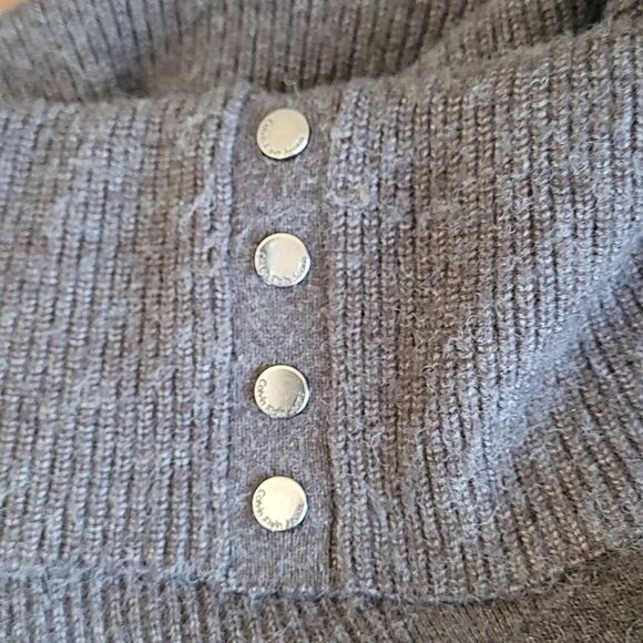 Calvin Klein Cowl Neck Sweater Gray with Buttons Women’s Medium - Picture 4 of 7